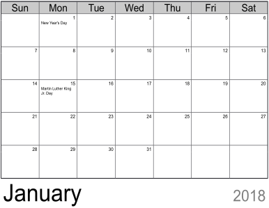 Beautiful Printable Calendars: Word Doc and PDF - BeauCal.com